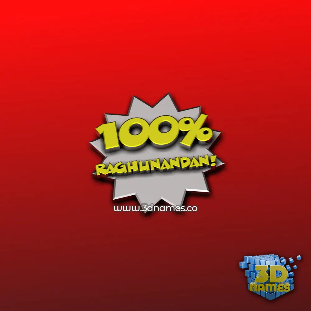 raghunandan in 100 Percent style - 3D name wallpaper