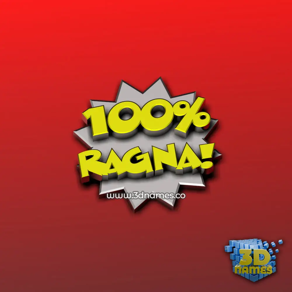 ragna in 100 Percent style - 3D name wallpaper