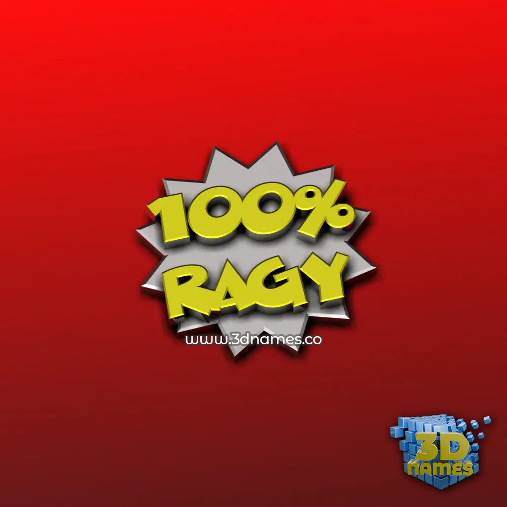 ragy in 100 Percent style - 3D name wallpaper