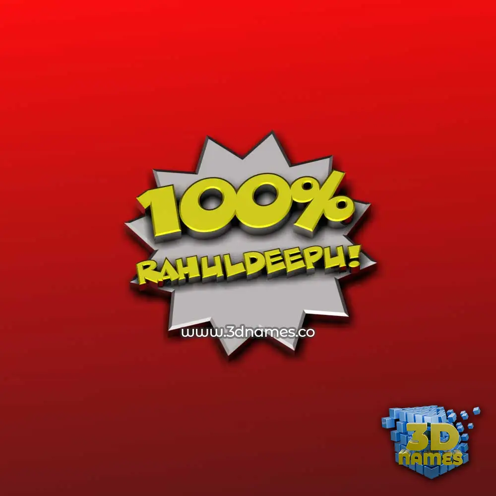 rahuldeepu in 100 Percent style - 3D name wallpaper