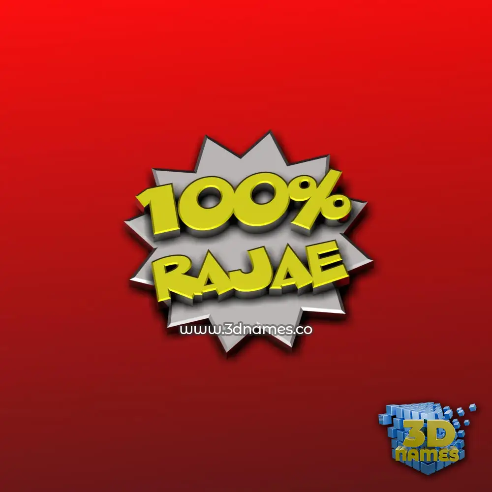 rajae in 100 Percent style - 3D name wallpaper