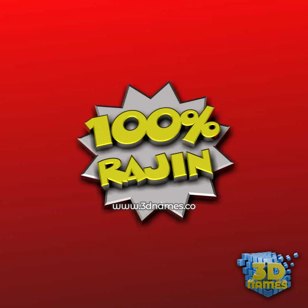 rajin in 100 Percent style - 3D name wallpaper