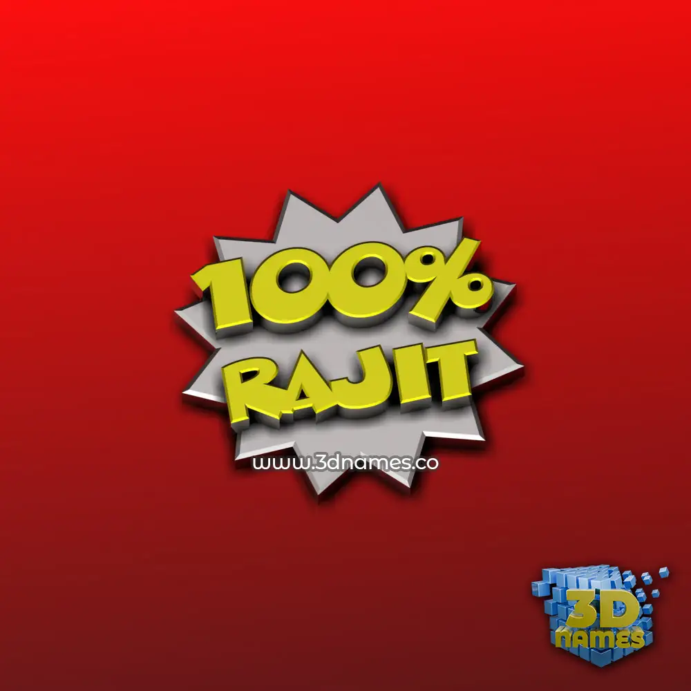 rajit in 100 Percent style - 3D name wallpaper