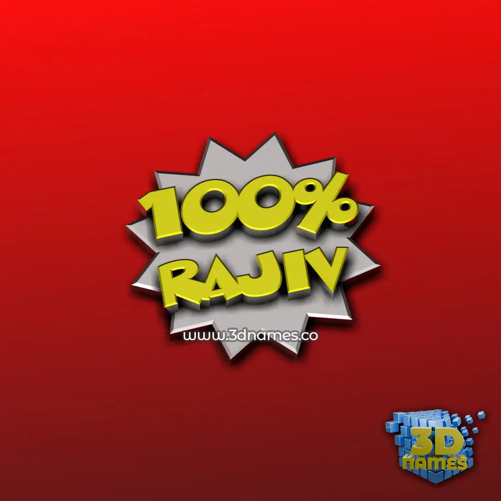 rajiv in 100 Percent style - 3D name wallpaper
