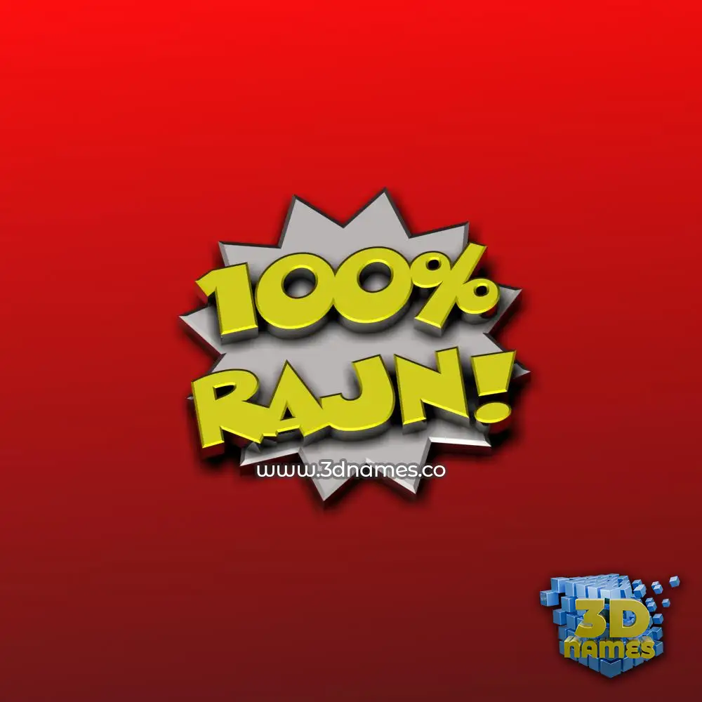 rajn in 100 Percent style - 3D name wallpaper