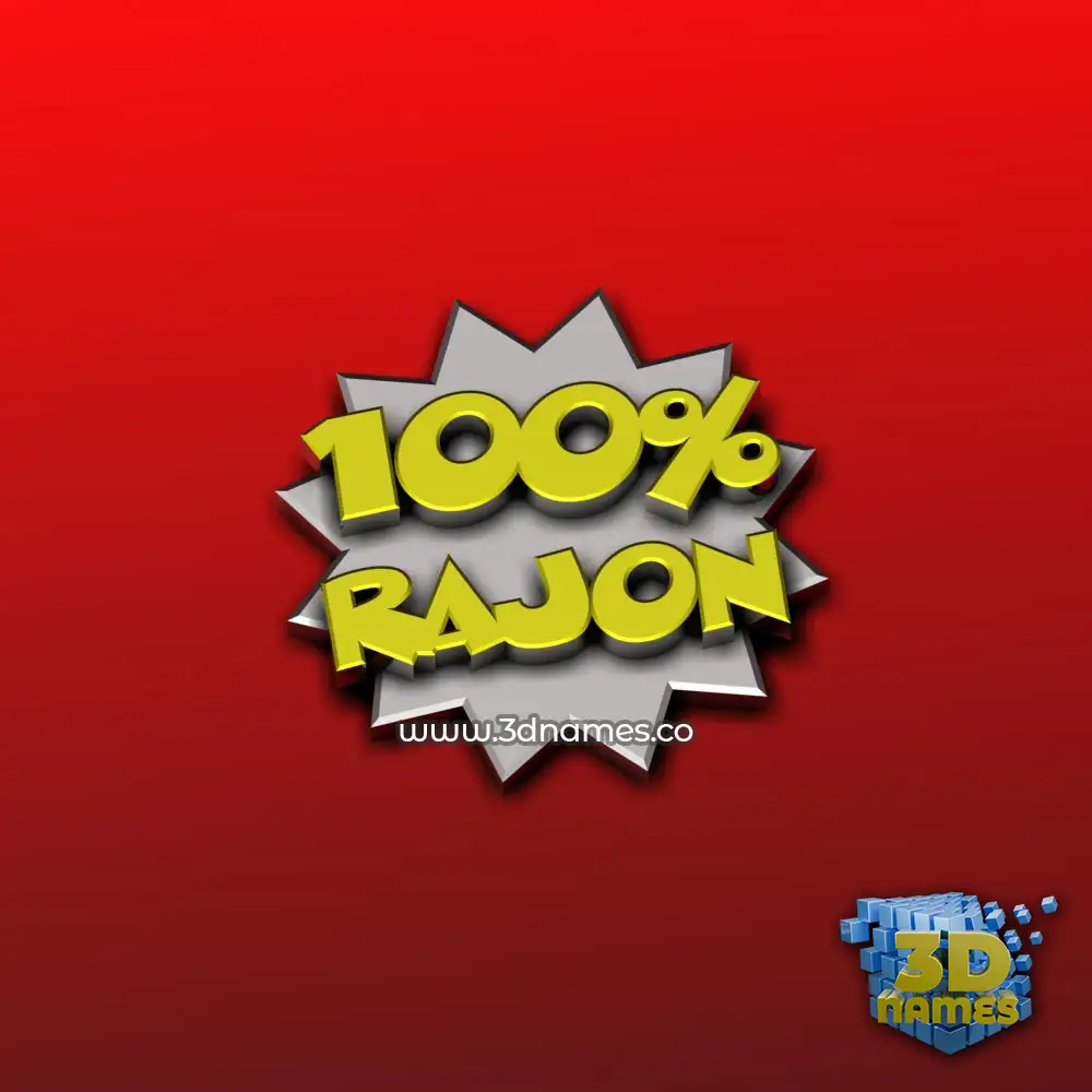 rajon in 100 Percent style - 3D name wallpaper