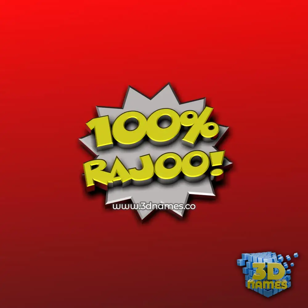 rajoo in 100 Percent style - 3D name wallpaper