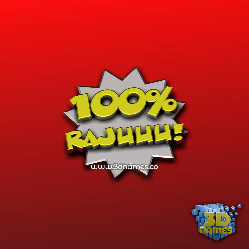 rajuuu in 100 Percent style - 3D name wallpaper