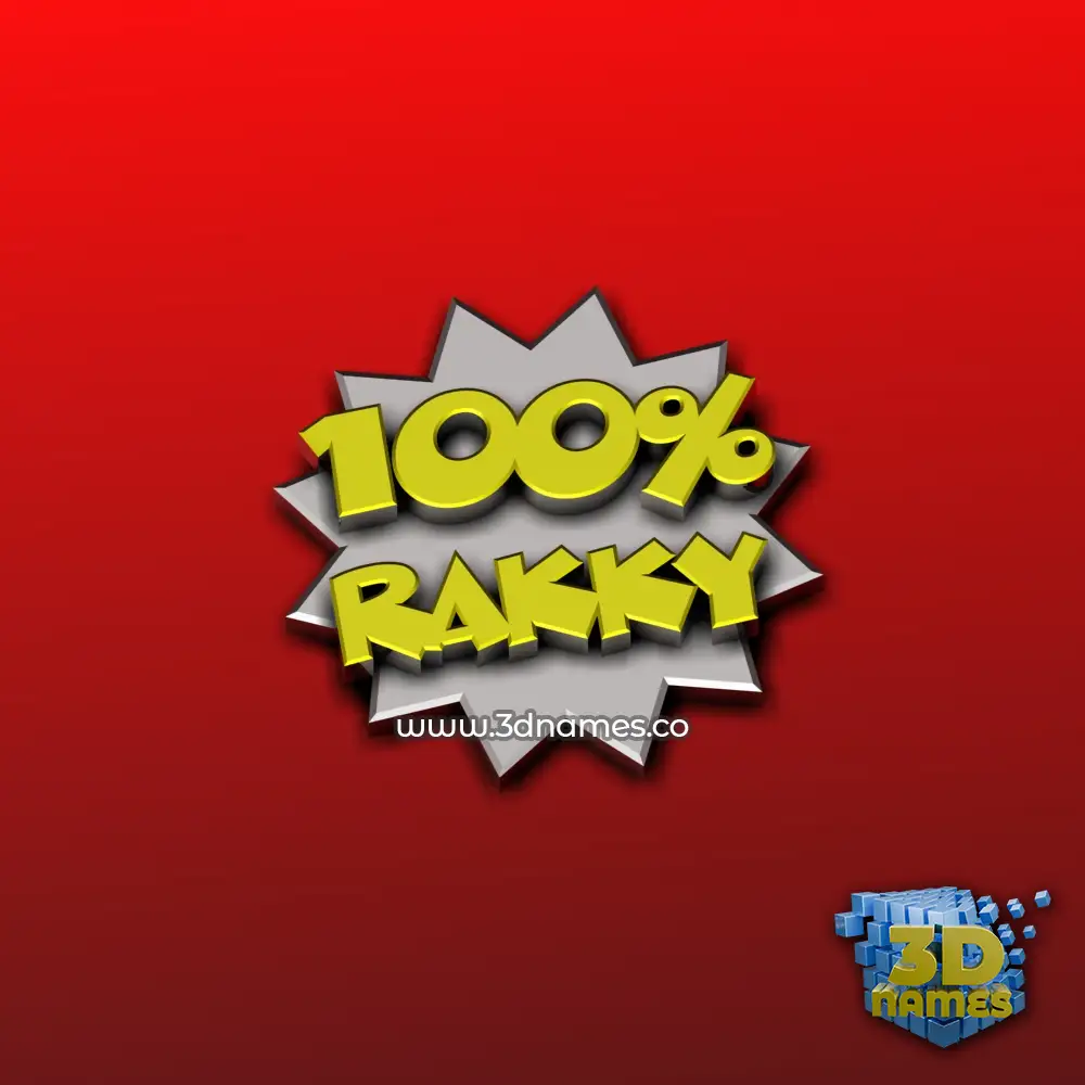 rakky in 100 Percent style - 3D name wallpaper