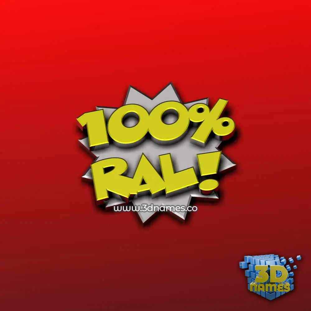 ral in 100 Percent style - 3D name wallpaper