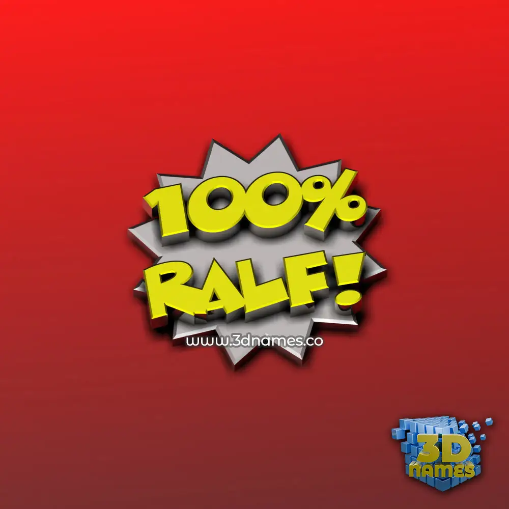 ralf in 100 Percent style - 3D name wallpaper