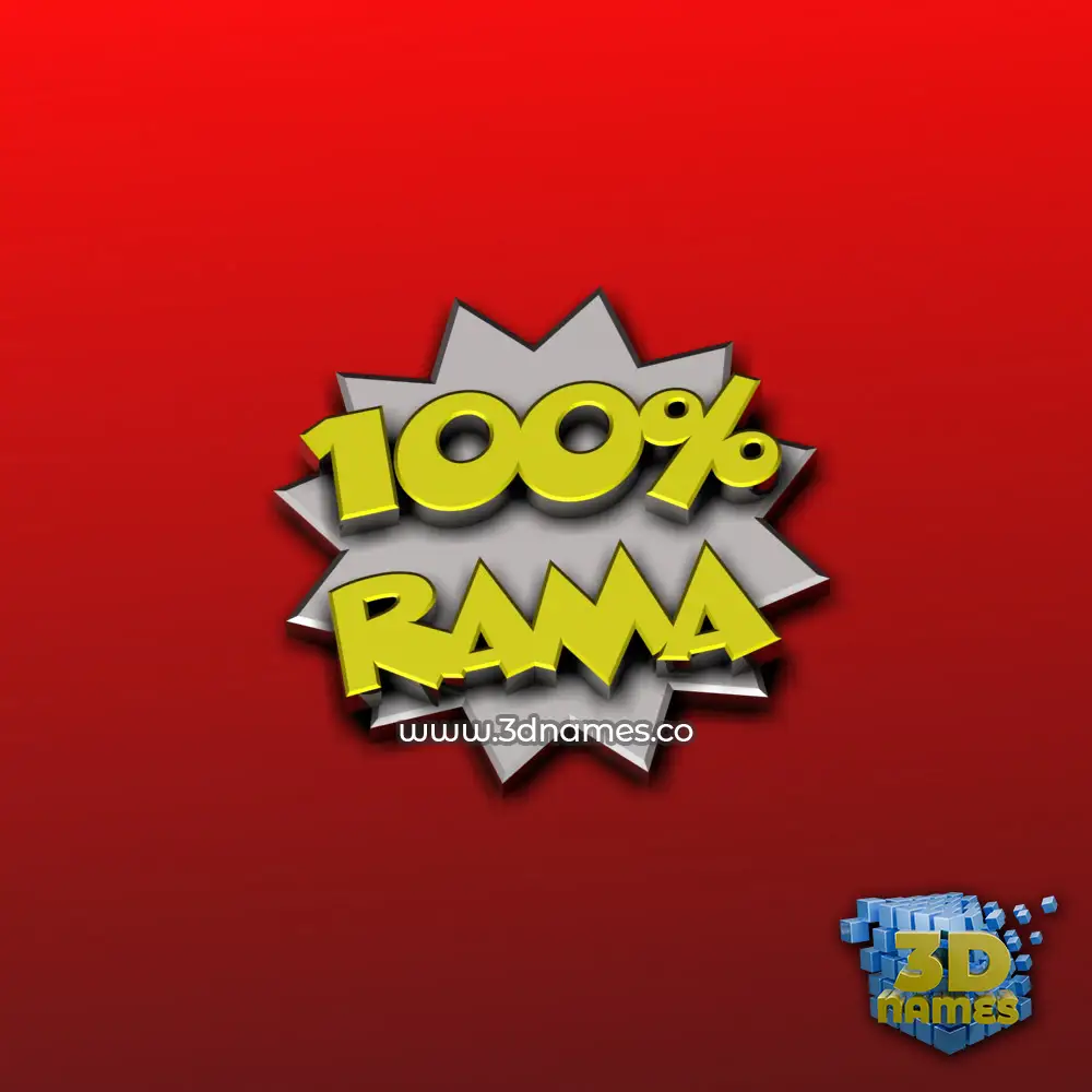 rama in 100 Percent style - 3D name wallpaper