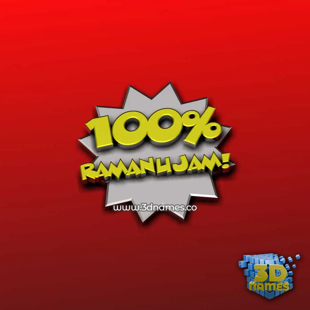 ramanujam in 100 Percent style - 3D name wallpaper
