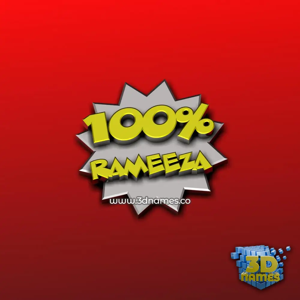 rameeza in 100 Percent style - 3D name wallpaper