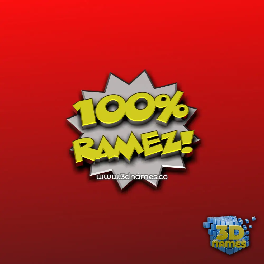 ramez in 100 Percent style - 3D name wallpaper