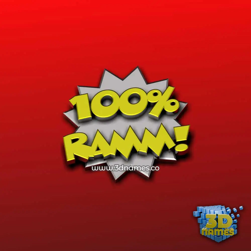 ramm in 100 Percent style - 3D name wallpaper