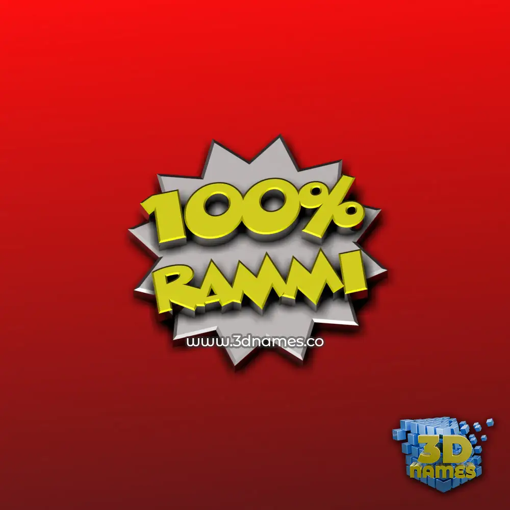 rammi in 100 Percent style - 3D name wallpaper