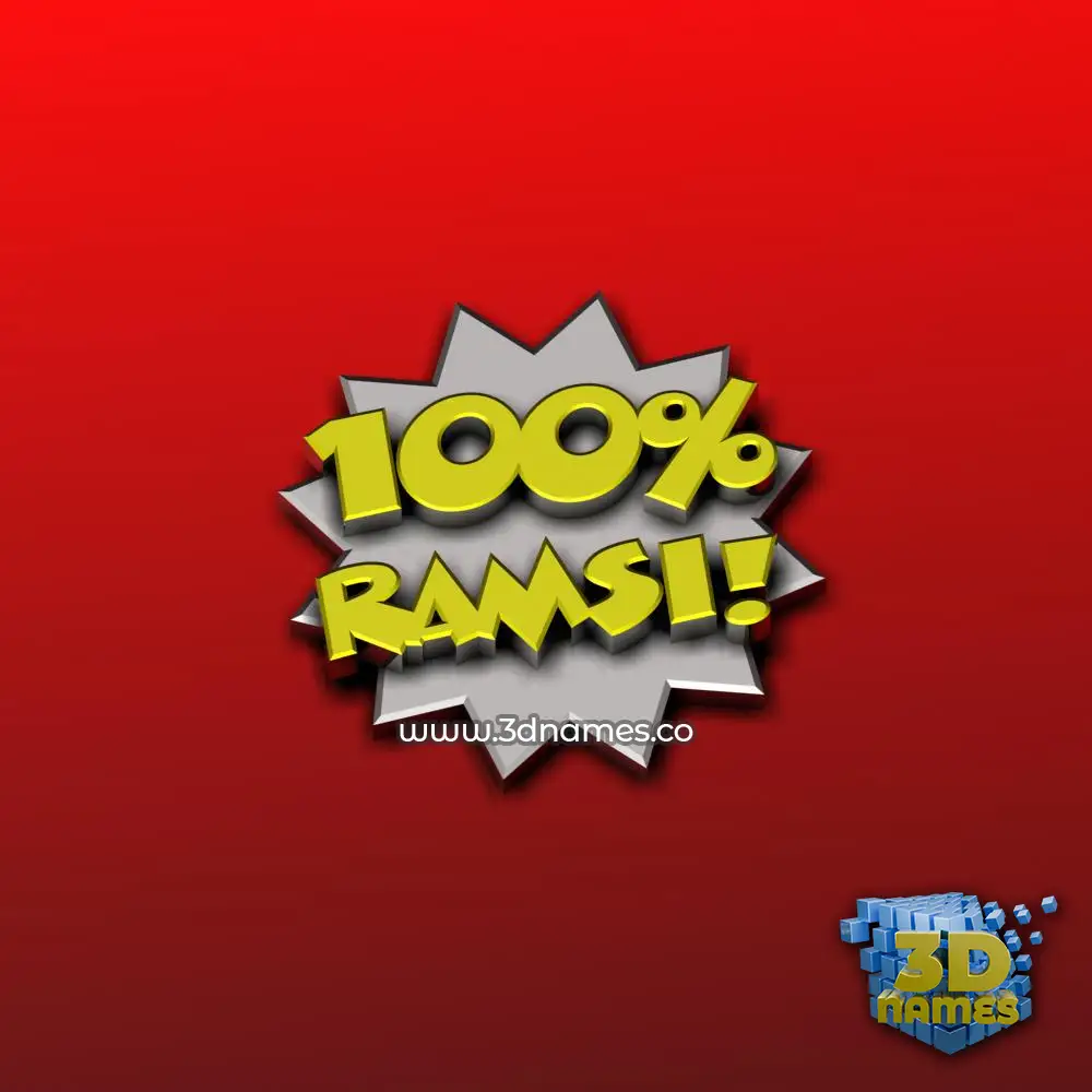 ramsi in 100 Percent style - 3D name wallpaper