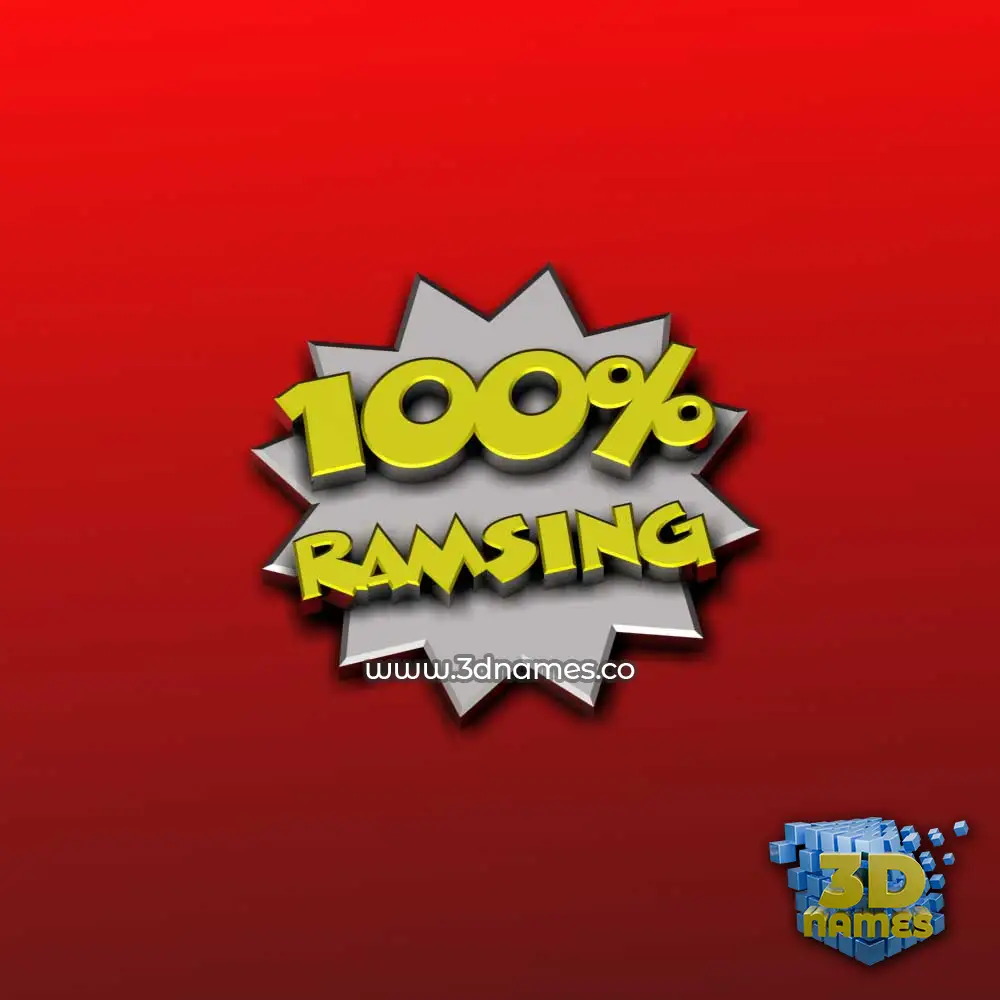 ramsing in 100 Percent style - 3D name wallpaper