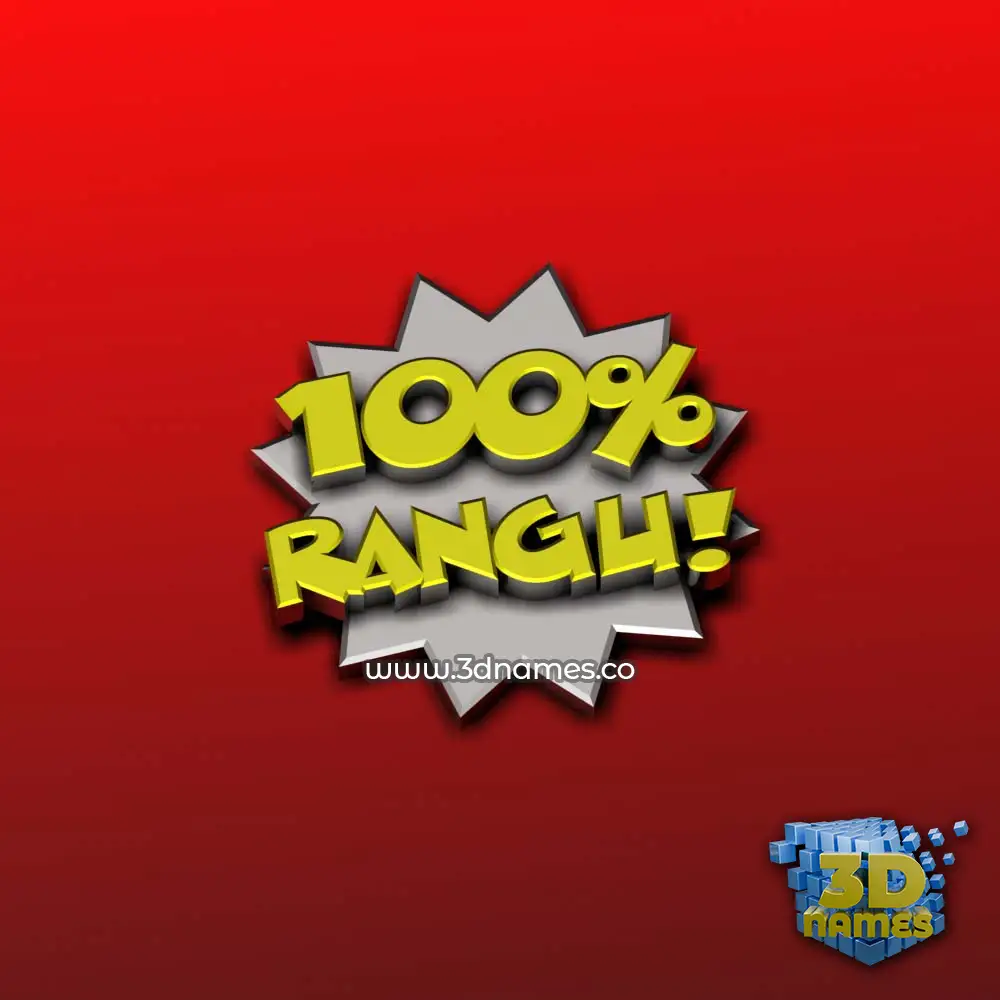 rangu in 100 Percent style - 3D name wallpaper