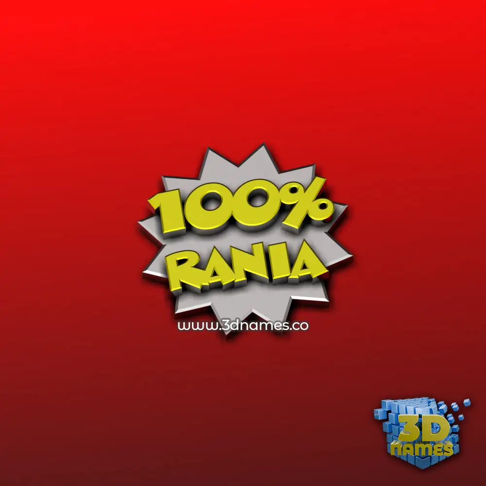 rania in 100 Percent style - 3D name wallpaper
