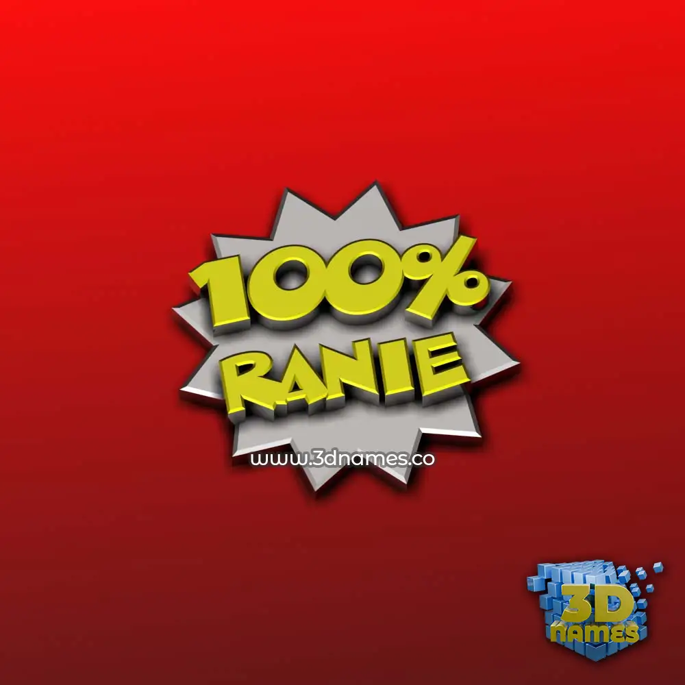 ranie in 100 Percent style - 3D name wallpaper