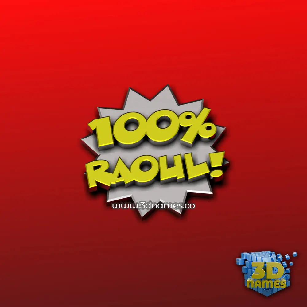 raoul in 100 Percent style - 3D name wallpaper