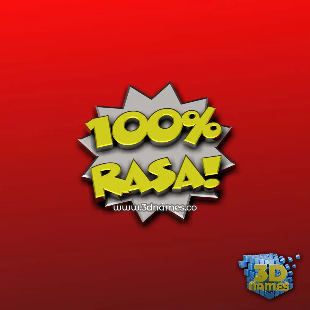 rasa in 100 Percent style - 3D name wallpaper