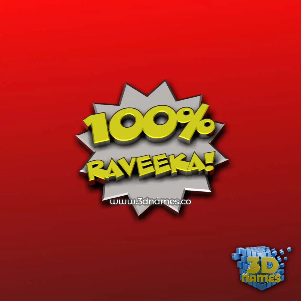 raveeka in 100 Percent style - 3D name wallpaper