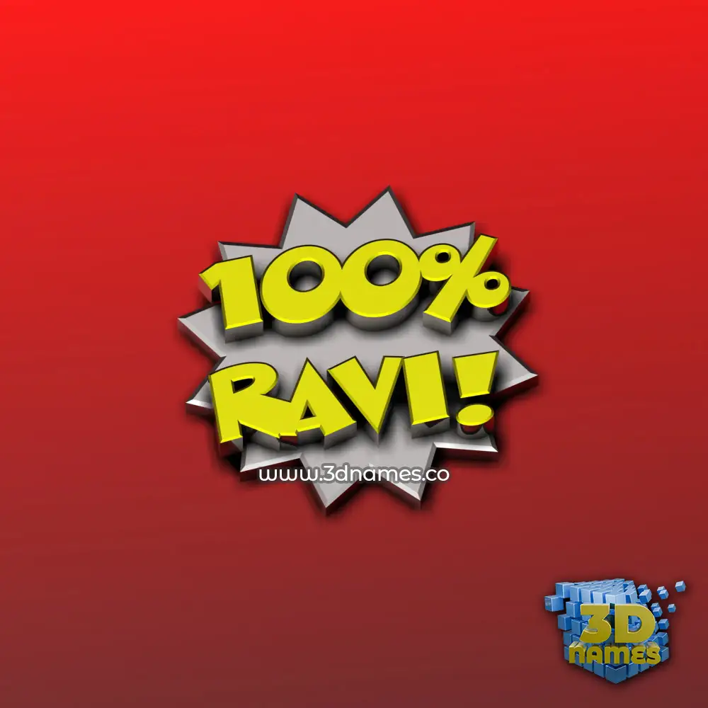 ravi in 100 Percent style - 3D name wallpaper