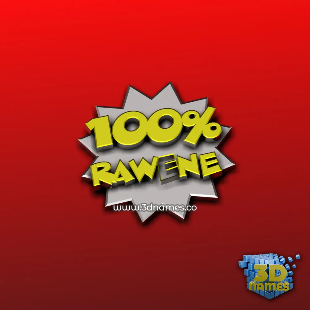 rawene in 100 Percent style - 3D name wallpaper