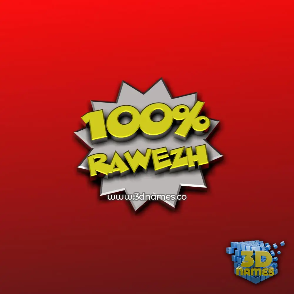rawezh in 100 Percent style - 3D name wallpaper