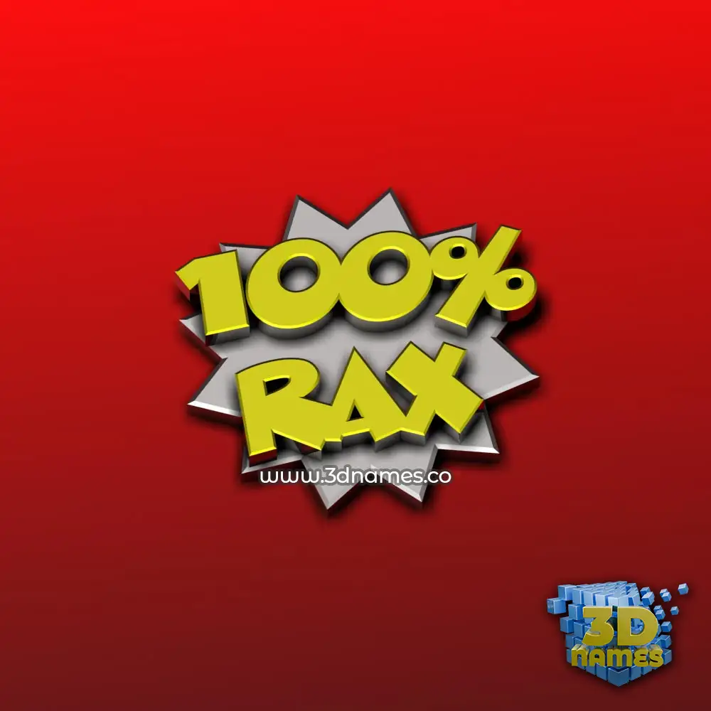 rax in 100 Percent style - 3D name wallpaper