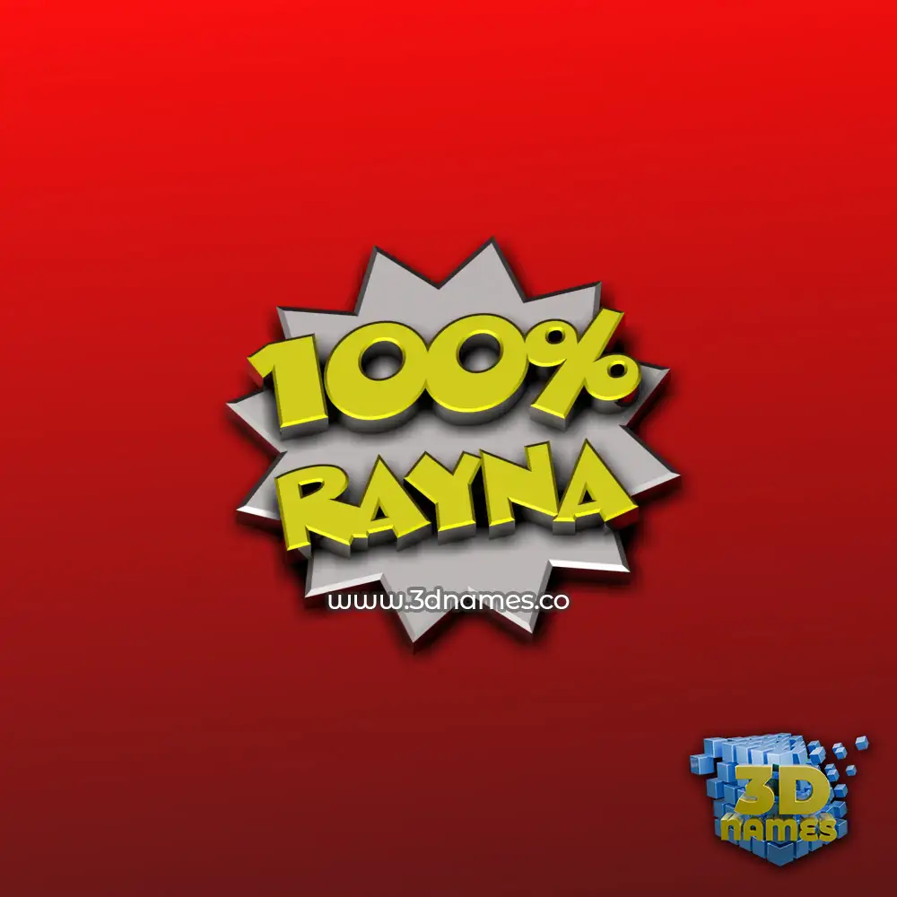 rayna in 100 Percent style - 3D name wallpaper