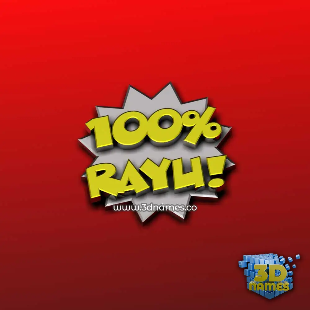 rayu in 100 Percent style - 3D name wallpaper