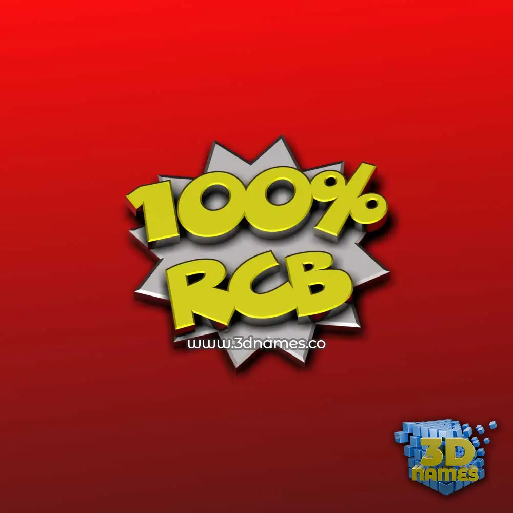 rcb in 100 Percent style - 3D name wallpaper