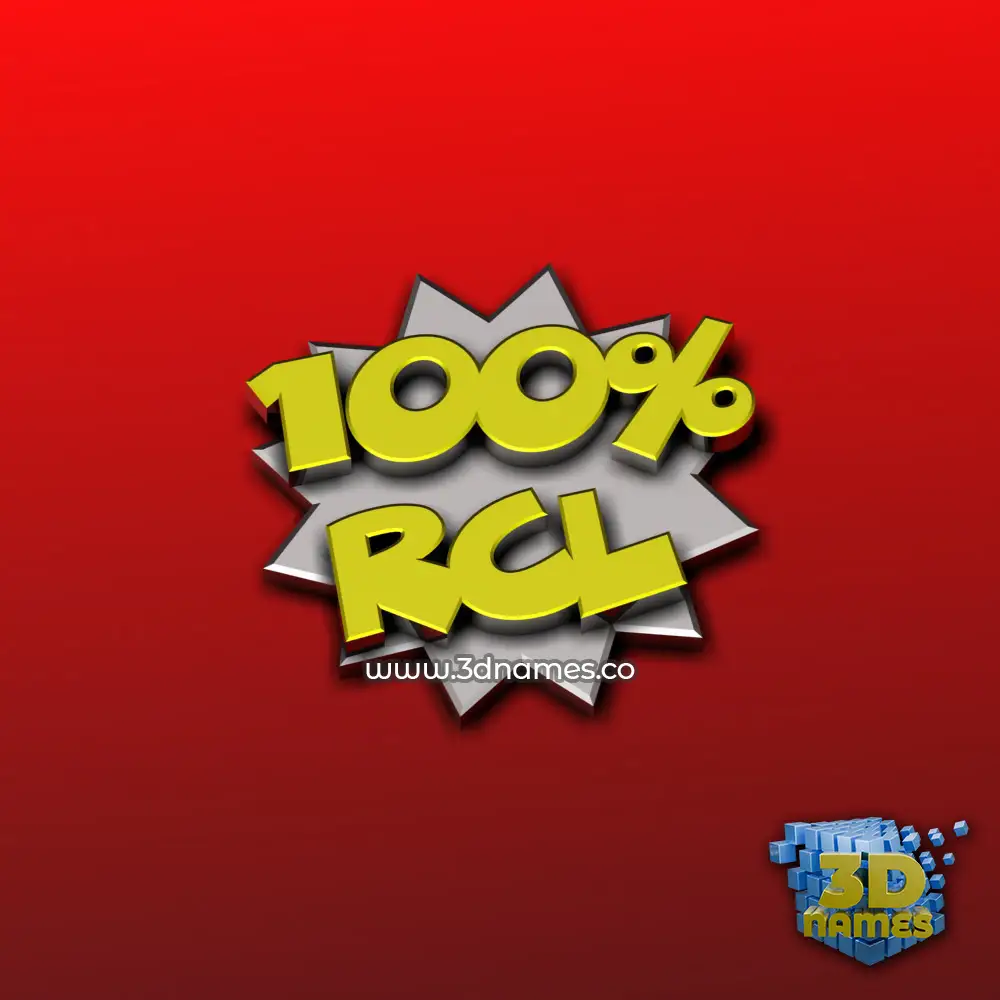 rcl in 100 Percent style - 3D name wallpaper
