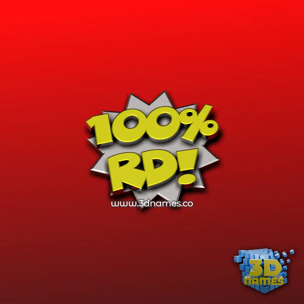rd in 100 Percent style - 3D name wallpaper