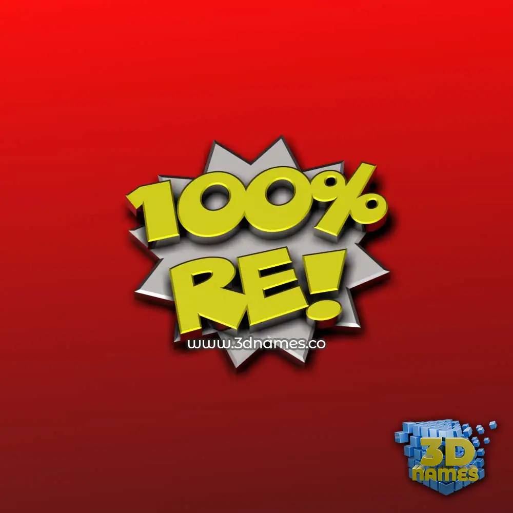 re in 100 Percent style - 3D name wallpaper