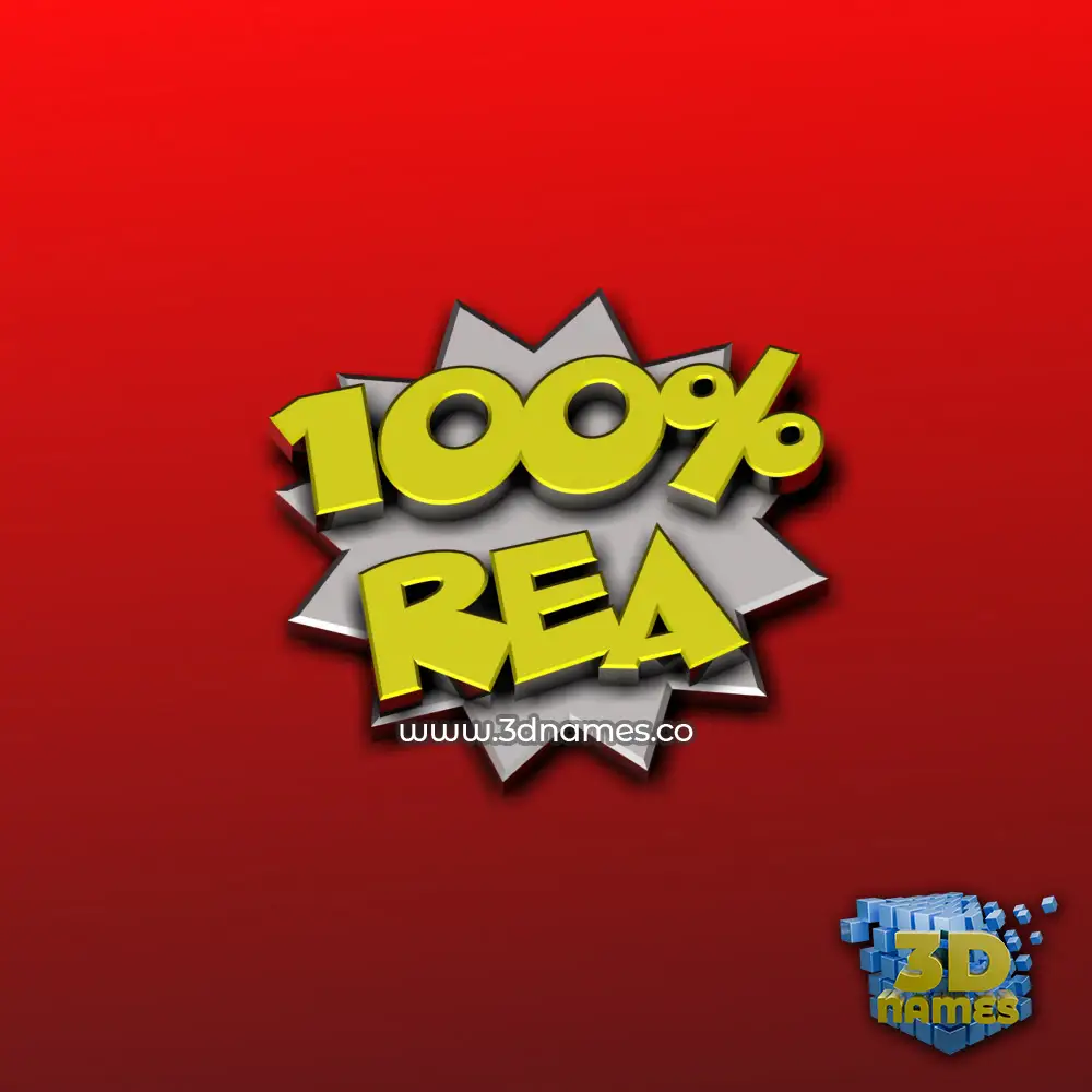 rea in 100 Percent style - 3D name wallpaper