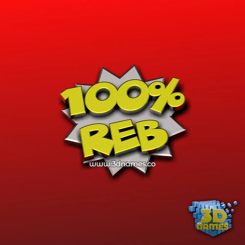 reb in 100 Percent style - 3D name wallpaper