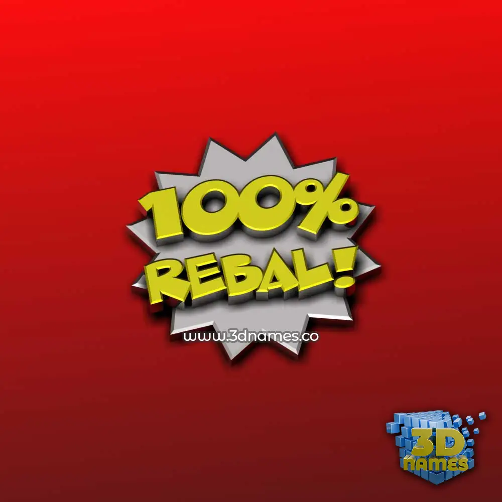 rebal in 100 Percent style - 3D name wallpaper