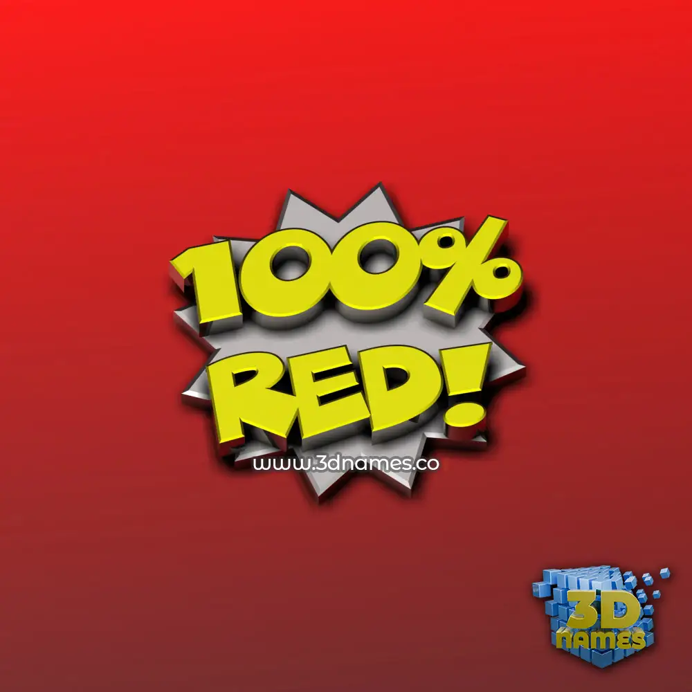 red in 100 Percent style - 3D name wallpaper
