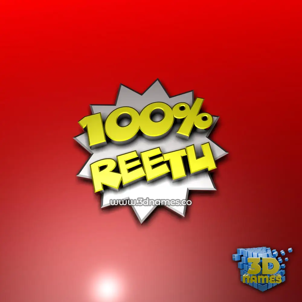 reetu in 100 Percent style - 3D name wallpaper