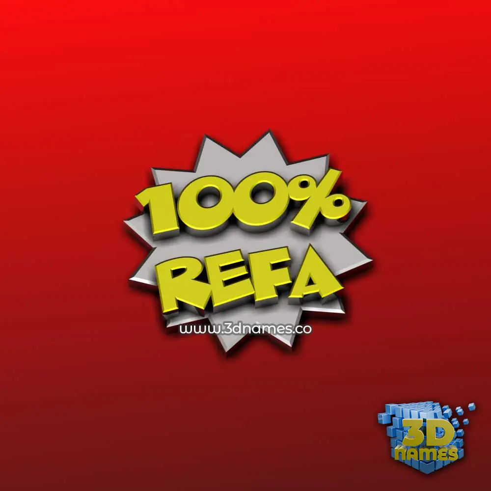 refa in 100 Percent style - 3D name wallpaper