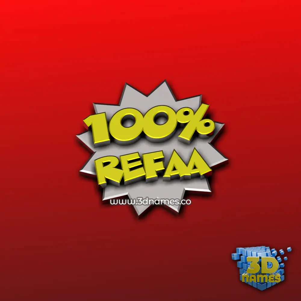 refaa in 100 Percent style - 3D name wallpaper