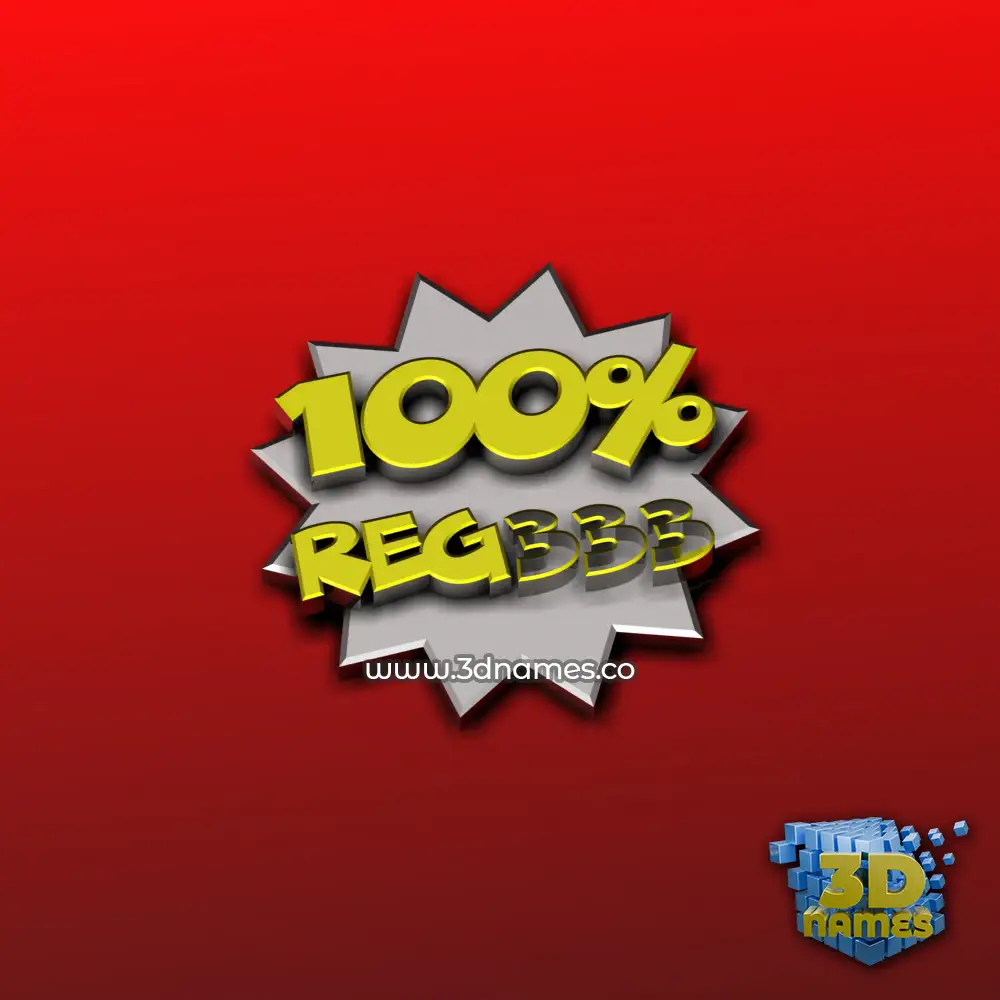 reg333 in 100 Percent style - 3D name wallpaper
