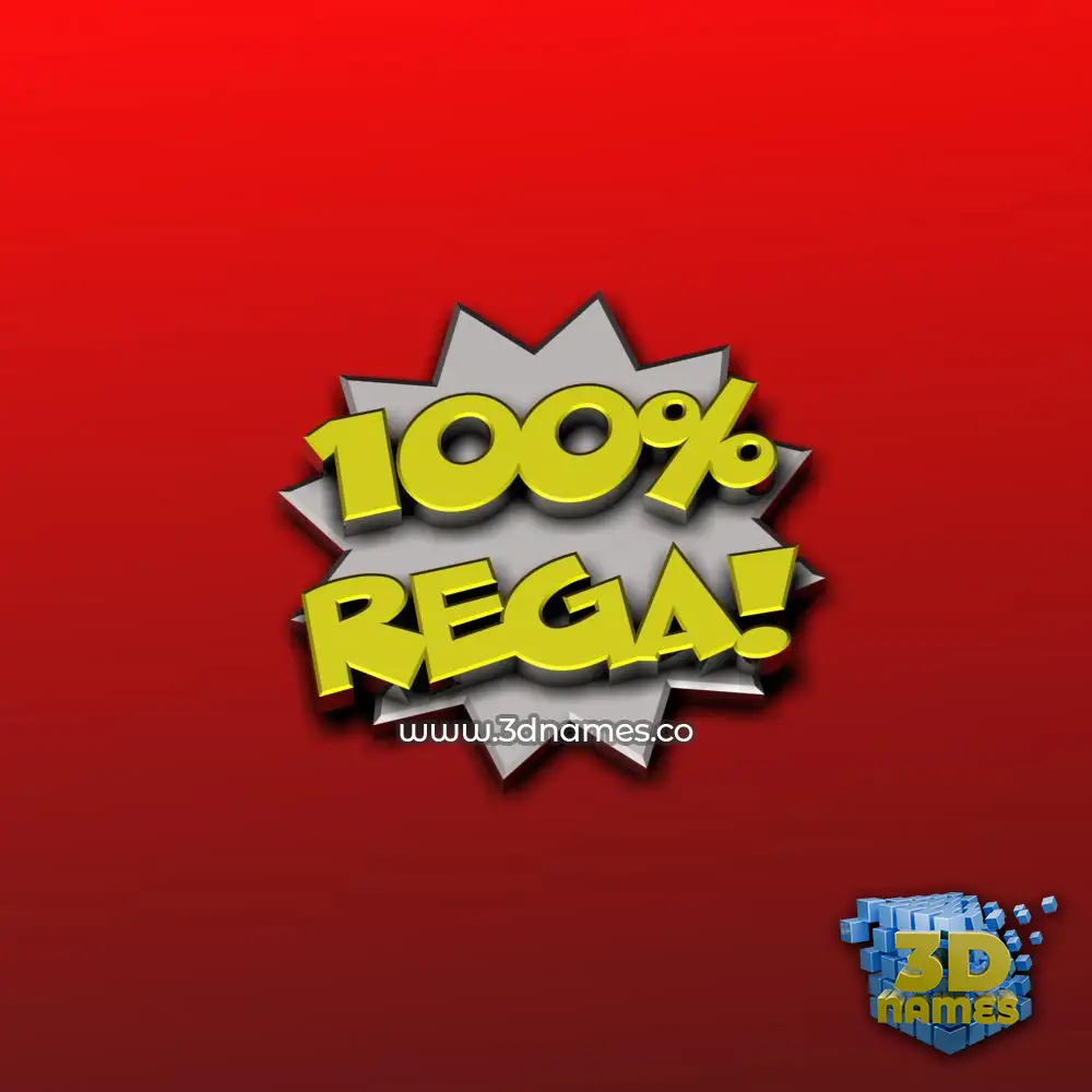 rega in 100 Percent style - 3D name wallpaper