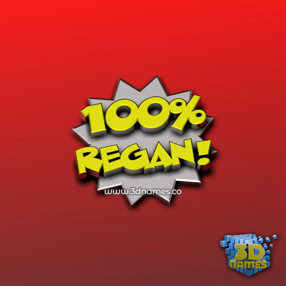 regan in 100 Percent style - 3D name wallpaper