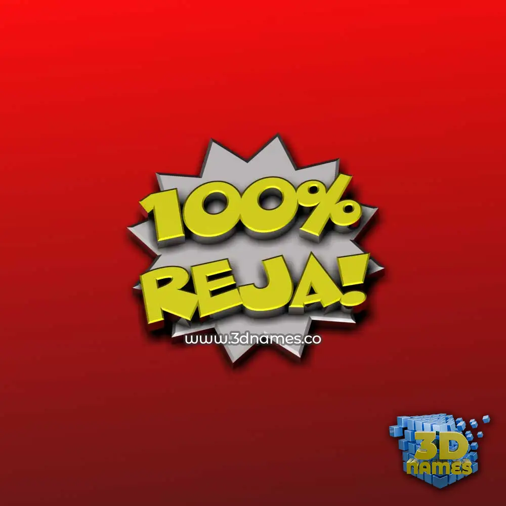 reja in 100 Percent style - 3D name wallpaper
